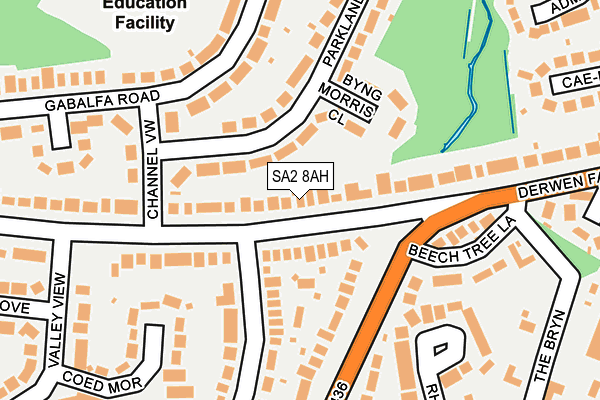 SA2 8AH map - OS OpenMap – Local (Ordnance Survey)