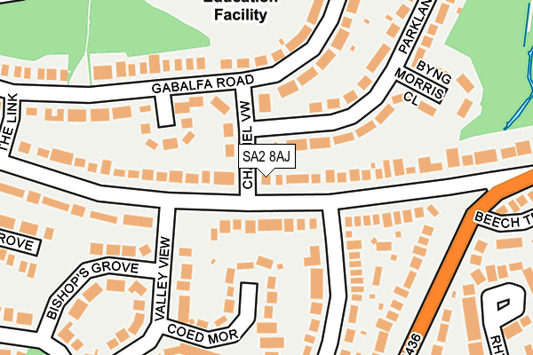 SA2 8AJ map - OS OpenMap – Local (Ordnance Survey)