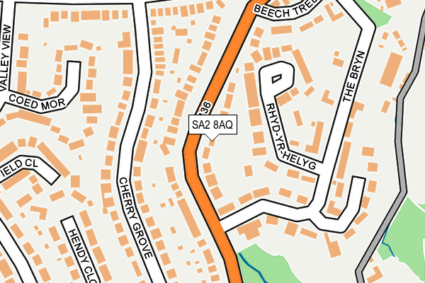 SA2 8AQ map - OS OpenMap – Local (Ordnance Survey)