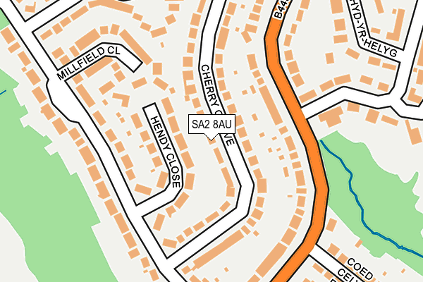 SA2 8AU map - OS OpenMap – Local (Ordnance Survey)