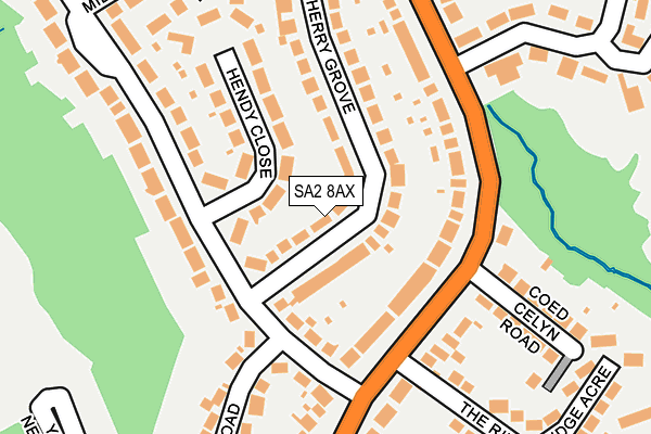SA2 8AX map - OS OpenMap – Local (Ordnance Survey)