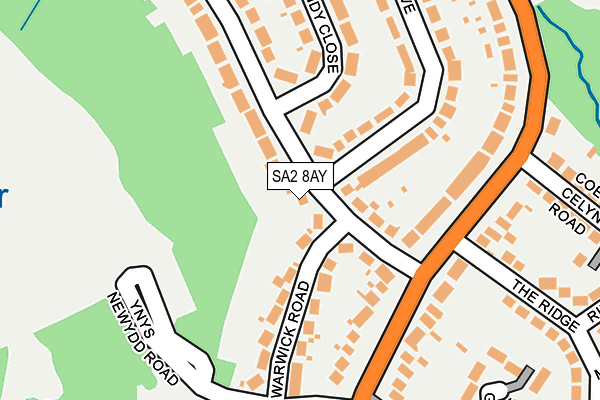 SA2 8AY map - OS OpenMap – Local (Ordnance Survey)