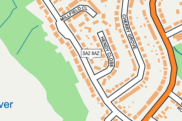 SA2 8AZ map - OS OpenMap – Local (Ordnance Survey)