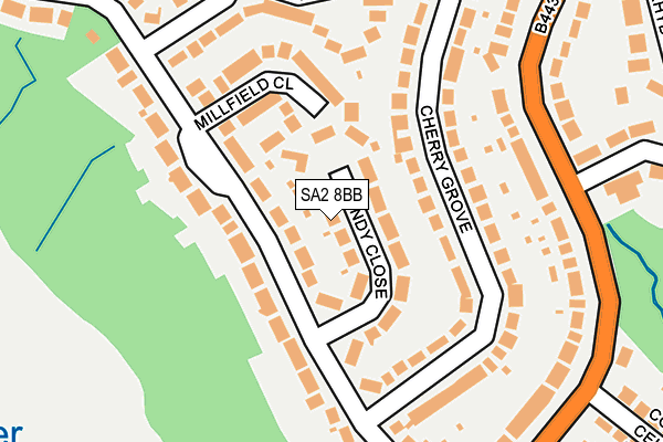 SA2 8BB map - OS OpenMap – Local (Ordnance Survey)