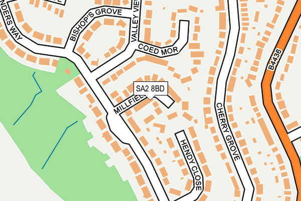 SA2 8BD map - OS OpenMap – Local (Ordnance Survey)