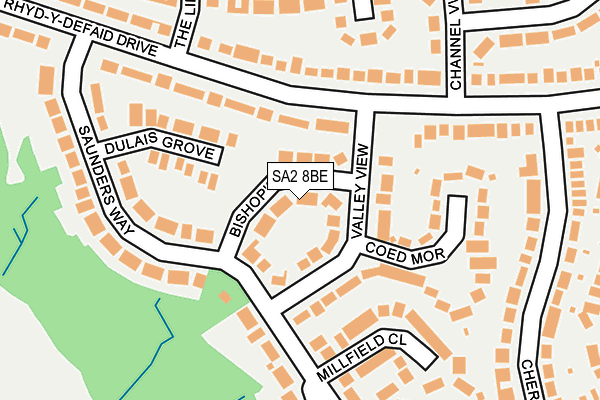 SA2 8BE map - OS OpenMap – Local (Ordnance Survey)