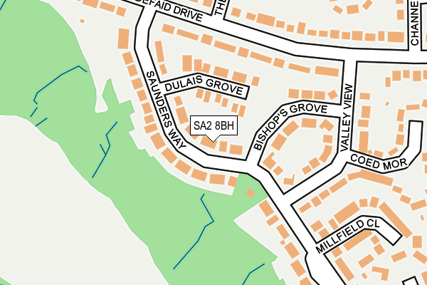 SA2 8BH map - OS OpenMap – Local (Ordnance Survey)
