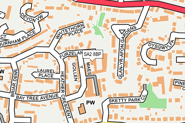 SA2 8BP map - OS OpenMap – Local (Ordnance Survey)
