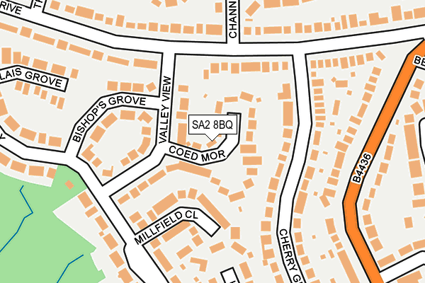 SA2 8BQ map - OS OpenMap – Local (Ordnance Survey)