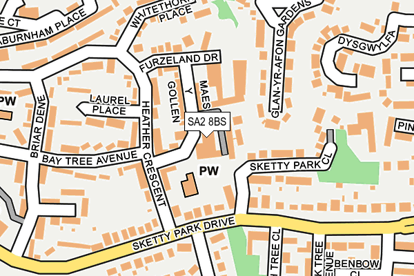 SA2 8BS map - OS OpenMap – Local (Ordnance Survey)