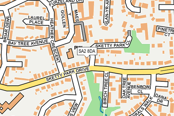 SA2 8DA map - OS OpenMap – Local (Ordnance Survey)