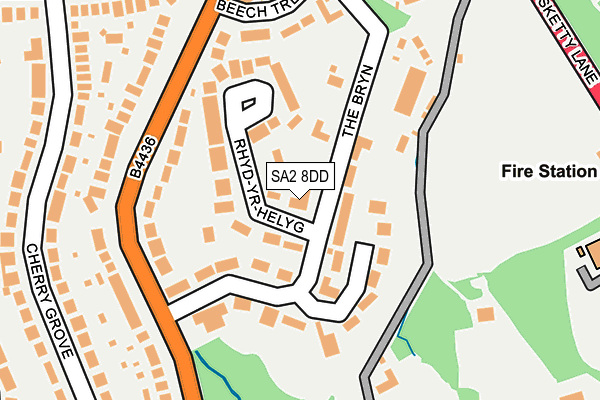 SA2 8DD map - OS OpenMap – Local (Ordnance Survey)