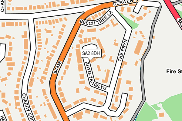 SA2 8DH map - OS OpenMap – Local (Ordnance Survey)