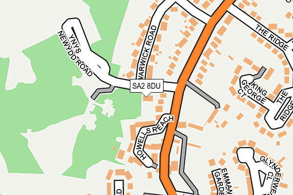 SA2 8DU map - OS OpenMap – Local (Ordnance Survey)