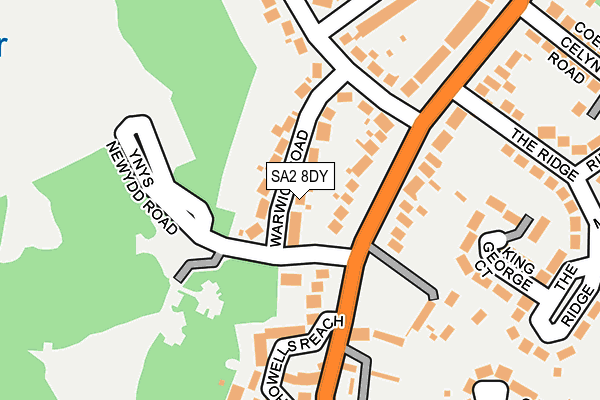 SA2 8DY map - OS OpenMap – Local (Ordnance Survey)