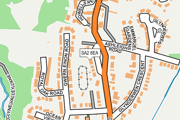 SA2 8EA map - OS OpenMap – Local (Ordnance Survey)