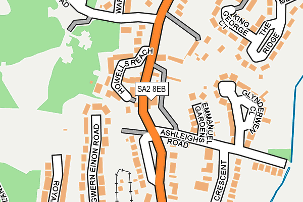 SA2 8EB map - OS OpenMap – Local (Ordnance Survey)