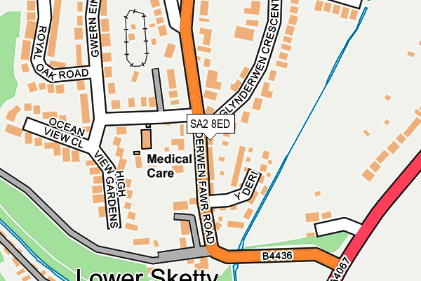 SA2 8ED map - OS OpenMap – Local (Ordnance Survey)