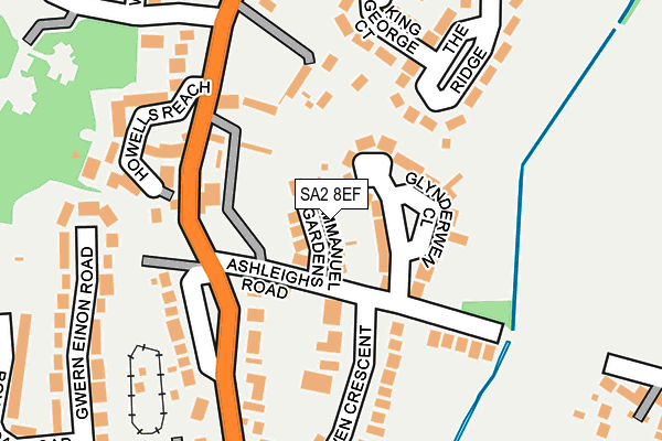 SA2 8EF map - OS OpenMap – Local (Ordnance Survey)