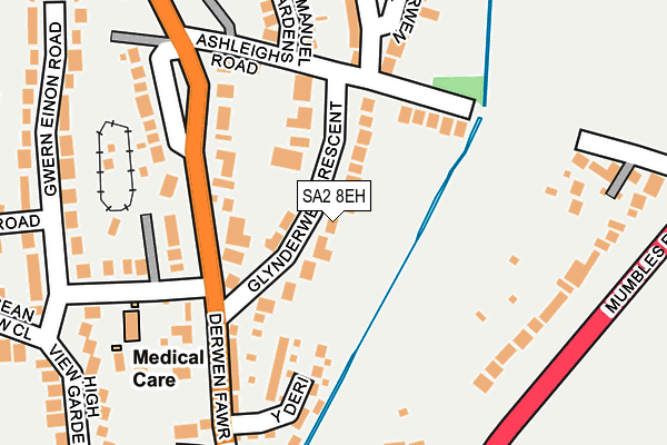 SA2 8EH map - OS OpenMap – Local (Ordnance Survey)