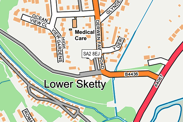 SA2 8EJ map - OS OpenMap – Local (Ordnance Survey)