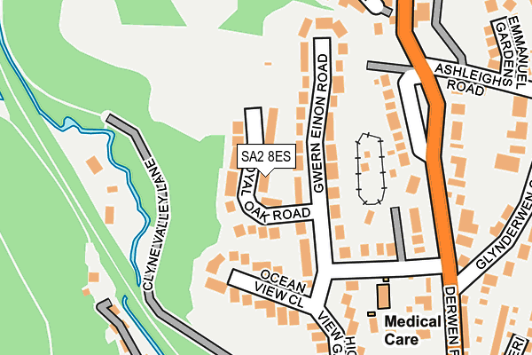 SA2 8ES map - OS OpenMap – Local (Ordnance Survey)