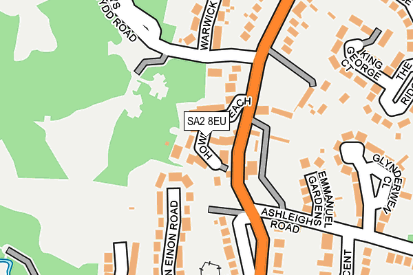 SA2 8EU map - OS OpenMap – Local (Ordnance Survey)