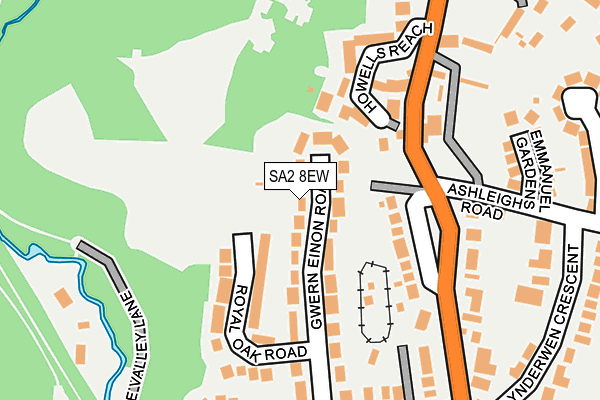 SA2 8EW map - OS OpenMap – Local (Ordnance Survey)