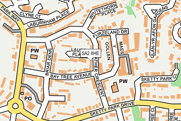 SA2 8HE map - OS OpenMap – Local (Ordnance Survey)