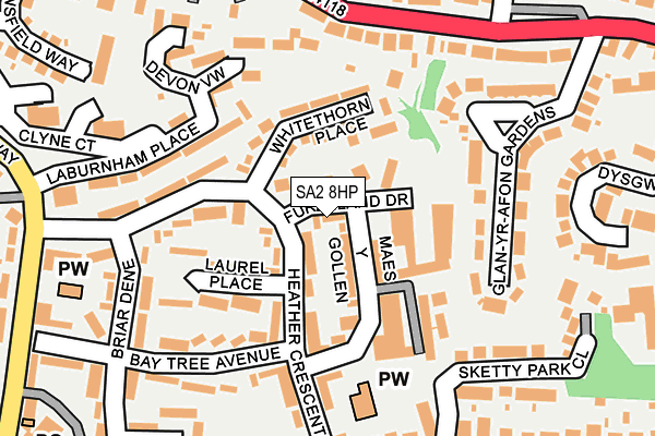 SA2 8HP map - OS OpenMap – Local (Ordnance Survey)