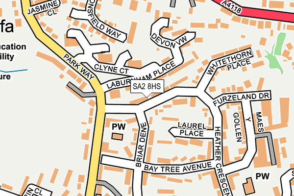 SA2 8HS map - OS OpenMap – Local (Ordnance Survey)