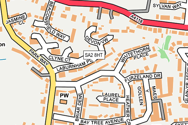 SA2 8HT map - OS OpenMap – Local (Ordnance Survey)