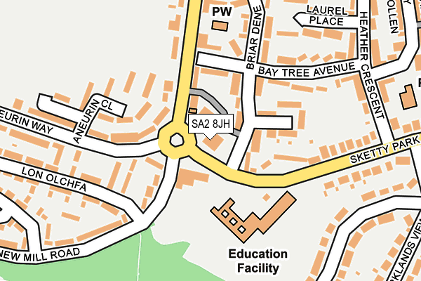 SA2 8JH map - OS OpenMap – Local (Ordnance Survey)