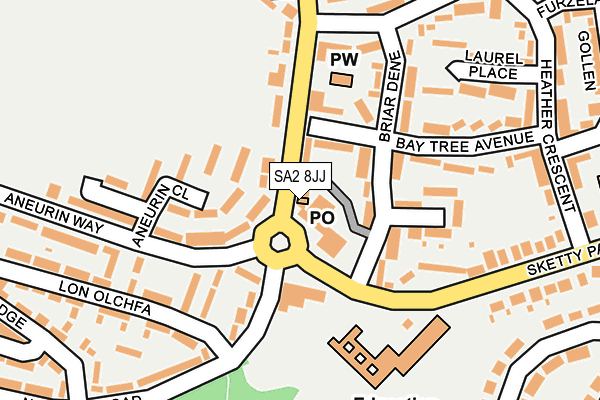 SA2 8JJ map - OS OpenMap – Local (Ordnance Survey)
