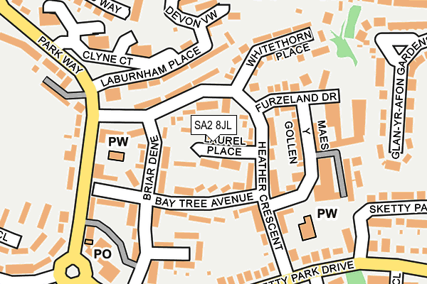 SA2 8JL map - OS OpenMap – Local (Ordnance Survey)