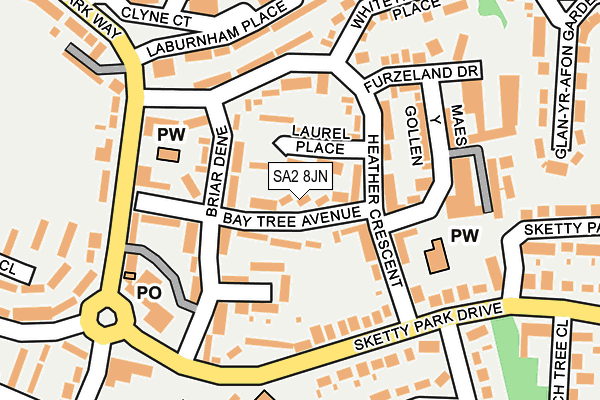 SA2 8JN map - OS OpenMap – Local (Ordnance Survey)