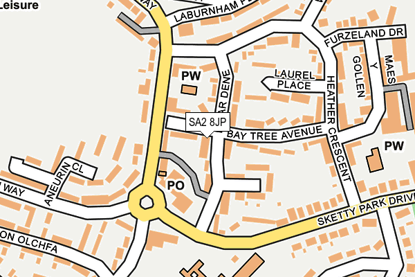 SA2 8JP map - OS OpenMap – Local (Ordnance Survey)