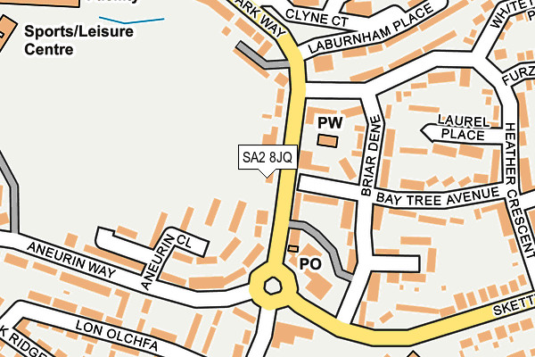 SA2 8JQ map - OS OpenMap – Local (Ordnance Survey)