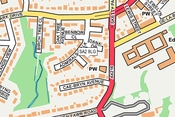SA2 8LG map - OS OpenMap – Local (Ordnance Survey)