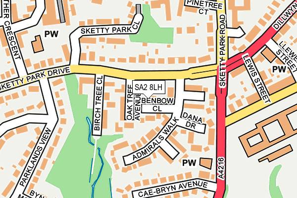 SA2 8LH map - OS OpenMap – Local (Ordnance Survey)