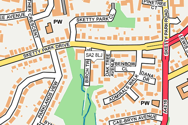 SA2 8LJ map - OS OpenMap – Local (Ordnance Survey)