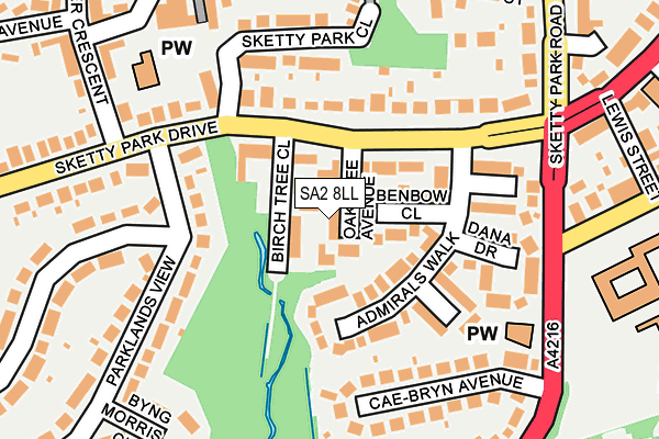 SA2 8LL map - OS OpenMap – Local (Ordnance Survey)
