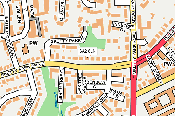SA2 8LN map - OS OpenMap – Local (Ordnance Survey)