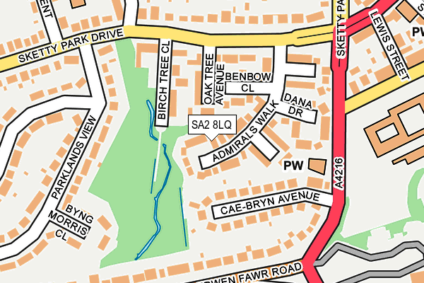 SA2 8LQ map - OS OpenMap – Local (Ordnance Survey)