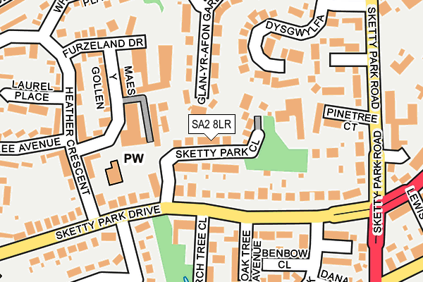 SA2 8LR map - OS OpenMap – Local (Ordnance Survey)