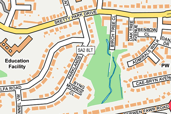 SA2 8LT map - OS OpenMap – Local (Ordnance Survey)