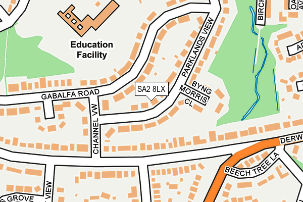 SA2 8LX map - OS OpenMap – Local (Ordnance Survey)