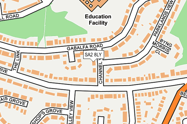 SA2 8LY map - OS OpenMap – Local (Ordnance Survey)