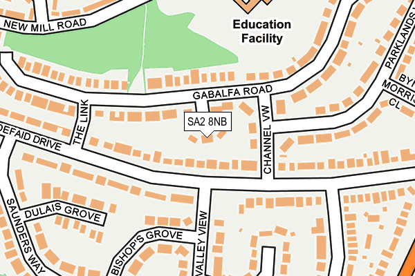 SA2 8NB map - OS OpenMap – Local (Ordnance Survey)