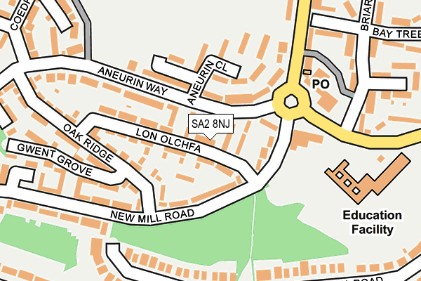 SA2 8NJ map - OS OpenMap – Local (Ordnance Survey)